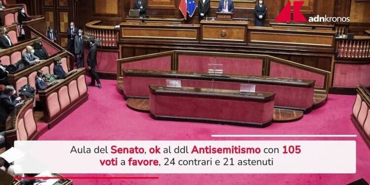 Ddl antisemitismo, via libera dal Senato