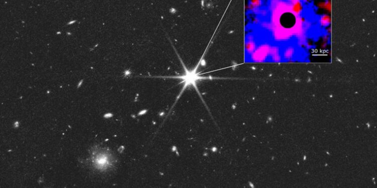 Scoperto il primo gas caldo primordiale attorno a un quasar