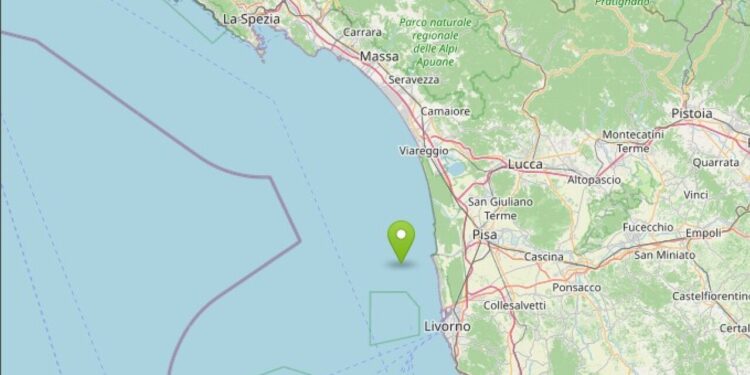 Terremoto, scossa 3.7 al largo della costa settentrionale della Toscana