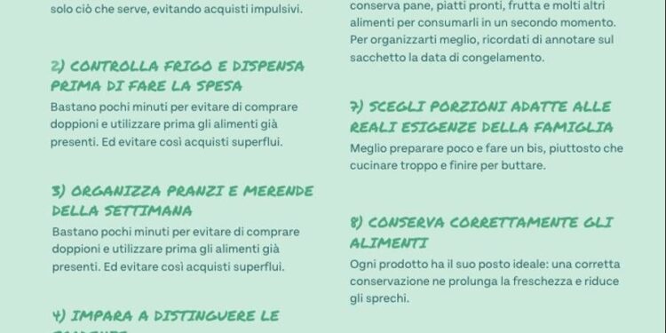 Il rientro dalle ferie coincide con la riduzione dello spreco alimentare come leva di risparmio